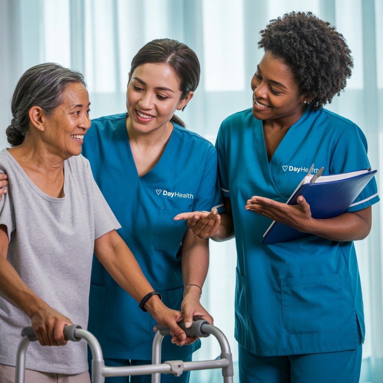 Healthcare professionals providing multilingual care